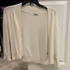 Off white open front cardigan sm
